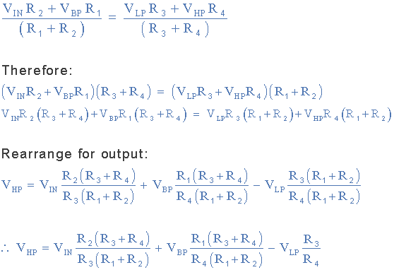 differential summer transfer function