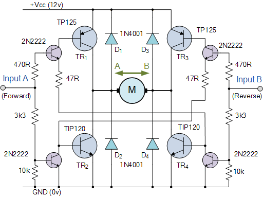 dc motor h-bridge circuit