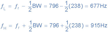 cut-off frequency equation