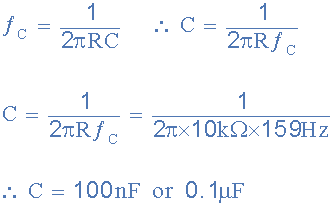 second order filter capacitor value