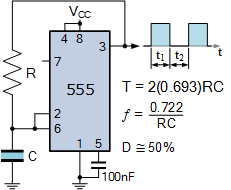 555 circuits part 1 the simplest 555 oscillator